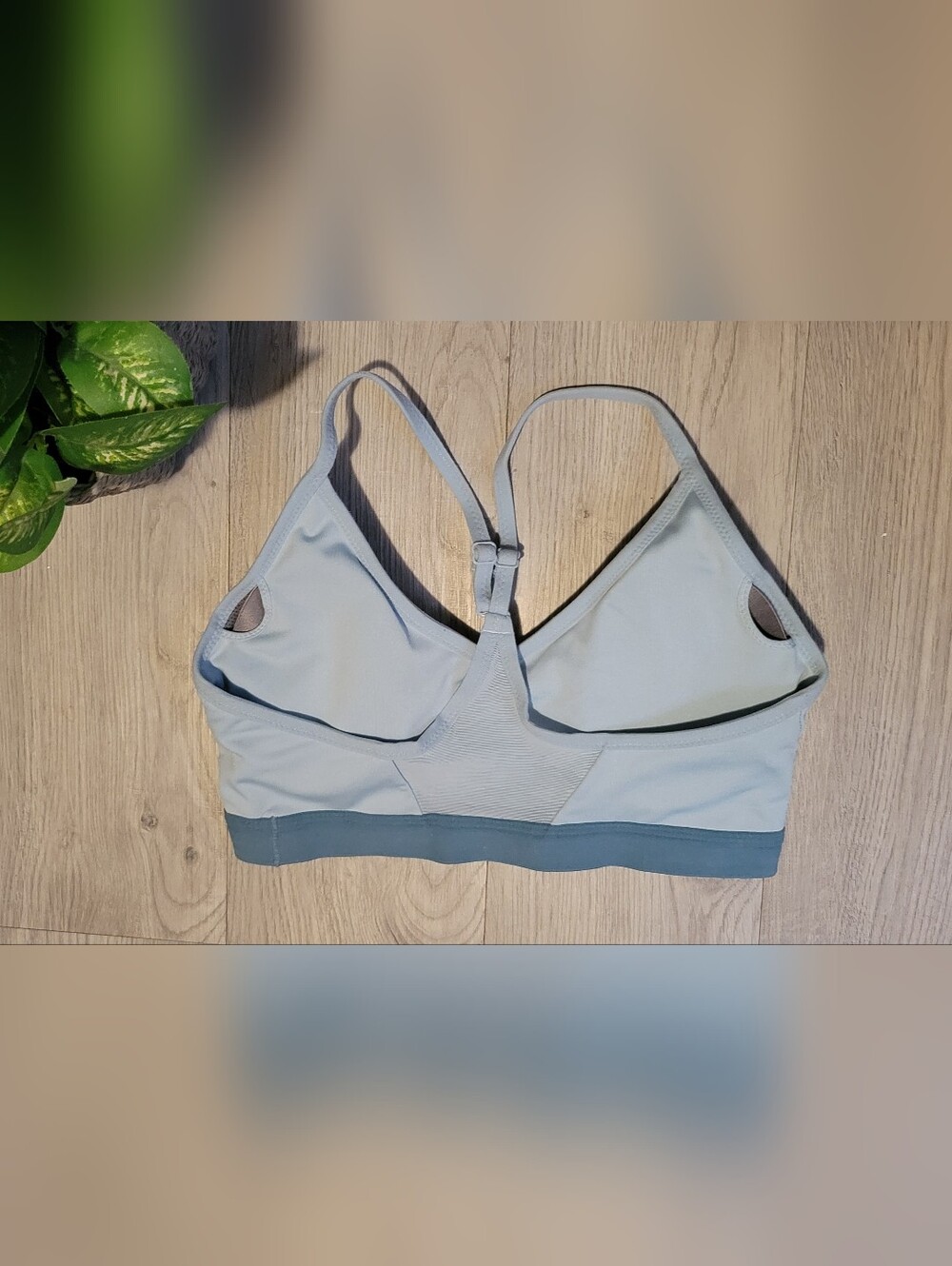 Nike Dri-Fit Indy Light Support Padded Sports Bra Light Blue & Dark Teal, Medium - Picture 10 of 15